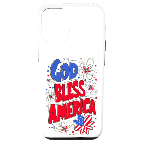 America Independence Day Jesus Christ Women Kids iPhone 14 Pro God Bless America Patriotic USA Flag Christian 4th of July Case
