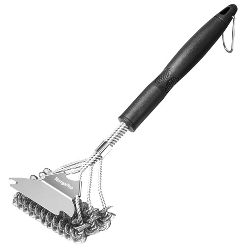 TempPro BBQ Grill Brush with Wide Scraper, Bristle-Free Stainless Steel Grilling Cleaner, Safe All-Grate Cleaner, Perfect for BBQ Grill Cleaning Accessory (Previously ThermoPro)