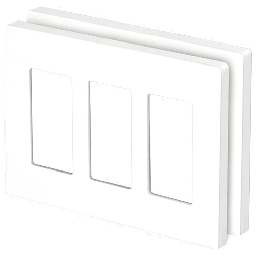 BESTTEN 3-Gang Screwless Wall Plate, USWP4 Off White Series, Decorator Outlet Cover, H4.69” x W6.54”, for Light Switch, Dimmer, USB, GFCI, Receptacle, 2 Pack