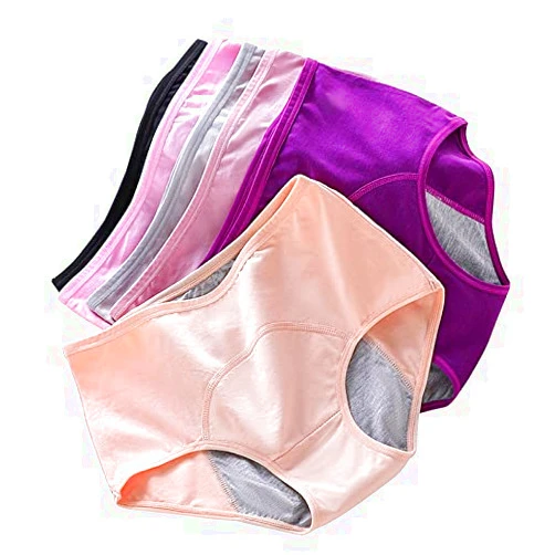 ZJHTK Cotton Panties for Women Over 60, Incontinence Underwear Washable, Middle Waisted Incontinence Briefs, 6-Pack