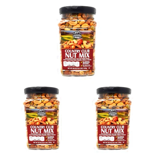 Savanna Orchards Country Club Nut Mix 36OZ (2.25LBS) (Pack of 3)