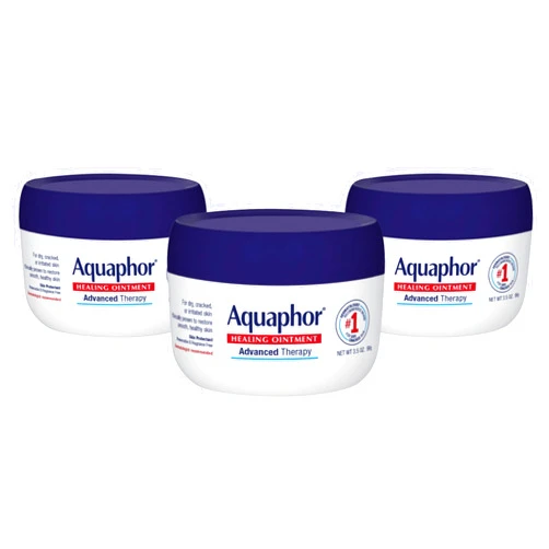 Aquaphor Healing Ointment - Skin Protectant for Dry Cracked Skin - Hands, Heels, Elbows - 3.5 oz Jar (Pack of 3)