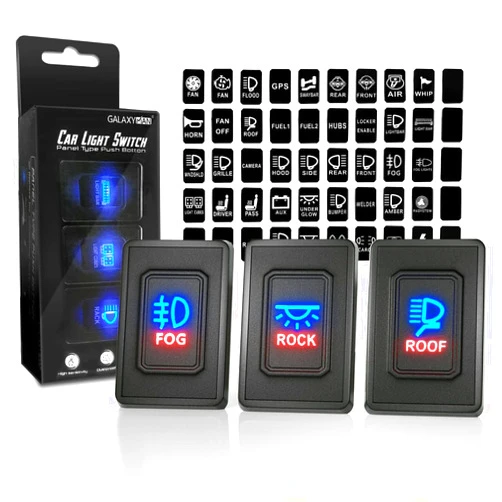 Galaxyman LED Light Bar Toggle Switch, 3 Pin Car Night Vision On-Off, Rocker Switch Suitable for Jeep, Truck, Boat, UTV, SUV, Heavy Equipment Lighting installations for Vehicles