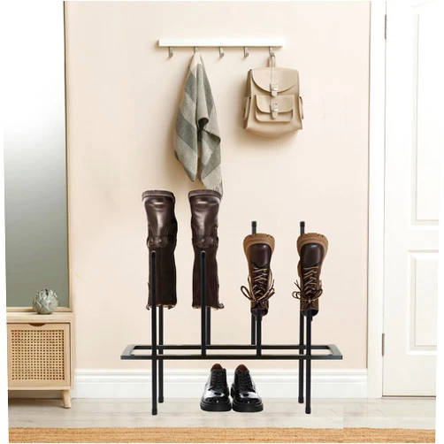 HIEDUYT Boot Rack Shoe Cabinet Metal Shoe Rack for Closet Shoe Organizer for Closet for 4 Pairs Free Standing Shoe Racks Shoe Cabinet Storage for Entryway Bedroom, Patio Outdoor, Hallway large Boot Tray