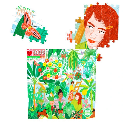 eeBoo: Piece and Love Plant Ladies 1000 Piece Square Adult Jigsaw Puzzle, Puzzle for Adults and Families, Glossy, Sturdy Pieces and Minimal Puzzle Dust