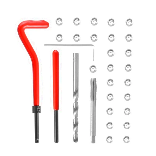 XTAUTO XT AUTO 30pcs Stainless Steel M5 x 0.8mm Thread Repair Insert Kit Compatible Hand Tool Set for Auto Repairing