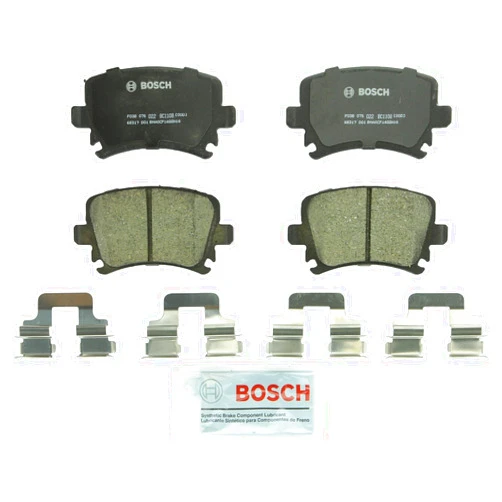 Bosch Automotive BOSCH BC1108 QuietCast Premium Ceramic Disc Brake Pad Set - Compatible with Select Audi A3, A4, A6, Quattro, S3, TT; Volkswagen CC, Eos, Golf, GTI, Jetta, Passat, R32, Rabbit, Tiguan + More; REAR