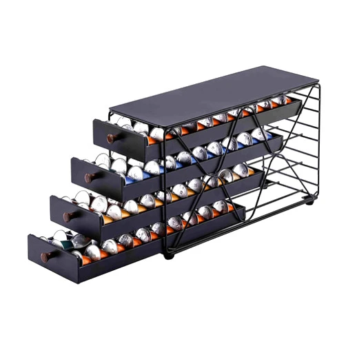 ZCDCP Coffee Pod Holder Drawer Storage, Compatible with Nespresso Originaline pod, Office Kitchen Counter Organizer (120 pods-4tiers)