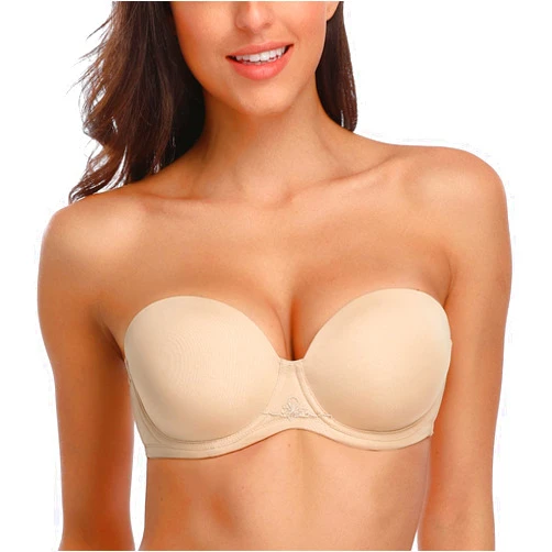 HACI Full Figure Strapless Bra for Women Multiway Coverage Underwire Plus Size Red Carpet