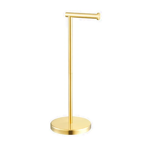 KES Gold Toilet Paper Holder Free Standing SUS 304 Stainless Steel Rustproof Pedestal Lavatory Tissue Roll Holder Floor Stand Modern Brushed Gold Finish, BPH283S1-BZ