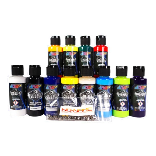 NO-NAME Brand Createx 2oz Wicked 12 Opaque Paint Set with UMO's.