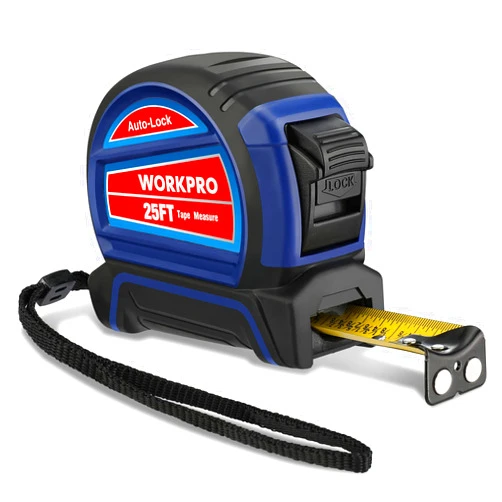 WORKPRO Auto-Lock Tape Measure 25 FT, Tape Measure with Fractions Every 1/8
