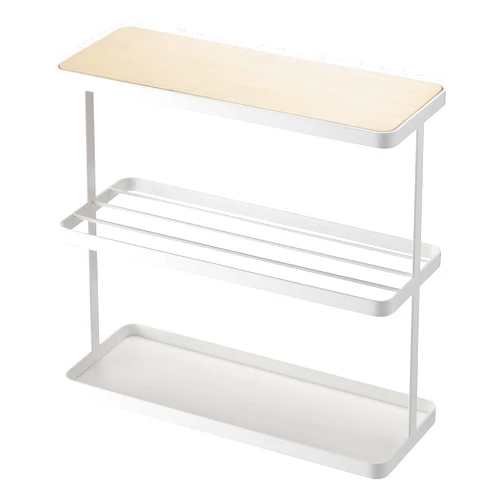 YAMAZAKI Storage Home Steel | End + Side Tables, One Size, White