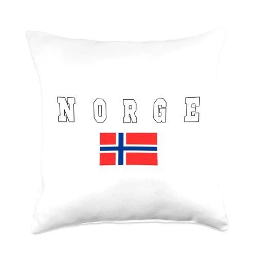 Norge National Pride Norwegians Tees Norge Flag Souvenir Gift Norwegians Throw Pillow, 18x18, Multicolor