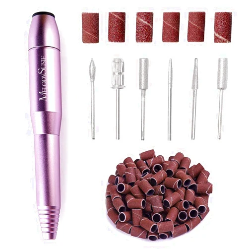 MelodySusie Portable Electric Nail Drill,PC120B Compact Efile Electrical Professional Nail File Kit for Acrylic, Gel Nails, Manicure Pedicure Polishing Shape Tools Design for Home Salon Use, Purple