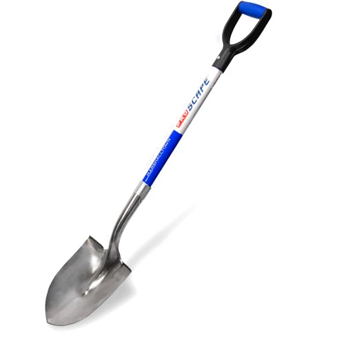 Marshalltown Proscape Stainless Steel Shovels, Round Point Type, D-Grip Handle, Resilient and Reliable, RPSSD