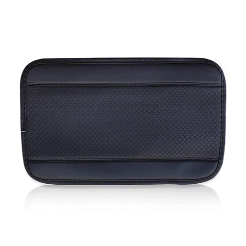 Ajxn 1 PC Center Console Armrest Pad, Four Seasons Universal Armrest Box Mat, Fiber Leather Embossing Waterproof Armrest Cover, Suitable for Most Vehicles, SUVs, Trucks Auto Interiors (Black)