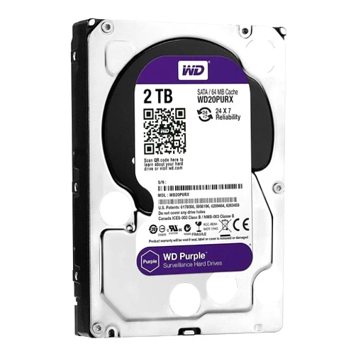 Western Digital 2TB WD Purple Surveillance Internal Hard Drive HDD - SATA 6 Gb/s, 64 MB Cache, 3.5