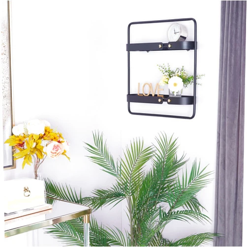 CosmoLiving by Cosmopolitan Black Metal Contemporary Wall Shelf Black - 20