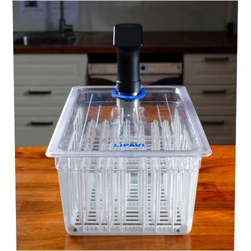 LIPAVI Sous Vide System - 18L container, Stainless Steel Rack and Universial lid included!