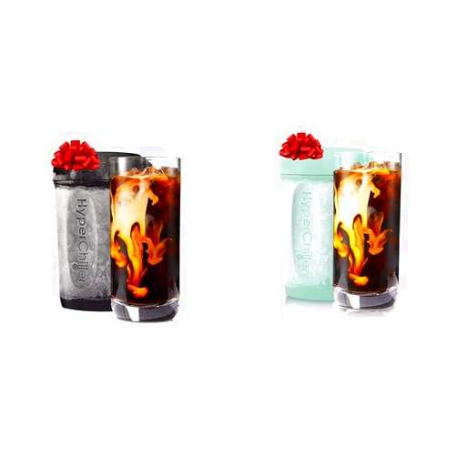 HyperChiller Bundle of HyperChiller HC3 Patented Iced Coffee/Beverage Cooler, 12.5 Oz, Black + HyperChiller HC2M# Patented Iced Coffee/Beverage Cooler, 12.5 Oz, Spearmint, Reusable for Iced Tea, Wine, Alcohol