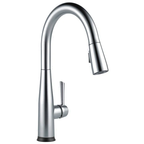 Delta Essa Brushed Nickel Touch Kitchen Faucet with Pull Down Sprayer, Modern Single Hole Touch On Kitchen Sink Faucet, Single Handle, Arctic Stainless 9113T-AR-DST