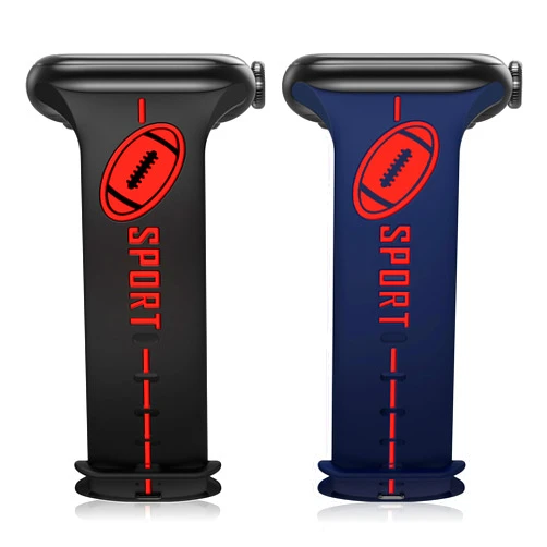 Bagoplus 2 Pack Sport Band Compatible with Apple Watch Band 40mm 41mm 38mm 49mm 46mm 45mm 42mm 44mm Women Men, Unique Two-Tone Football Designer Silicone Strap for iWatch Series 10 9 8 7 6 5 4 3 2 1 SE Ultra
