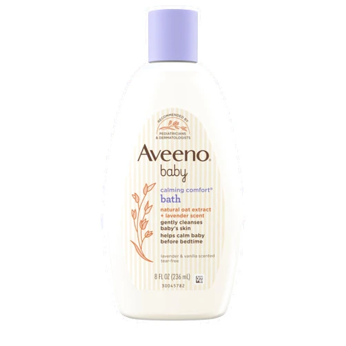 Aveeno Baby Calming Comfort Bath & Wash with Relaxing Lavender & Vanilla Scents & Natural Oat Extract, Hypoallergenic & Tear-Free Formula, Paraben-, Phthalate- & Soap-Free, 8 fl. Oz