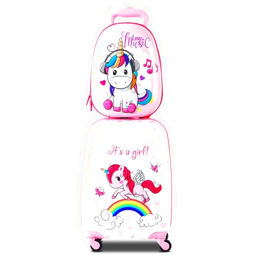 HONEY JOY 2 Pcs Kids Carry On Luggage