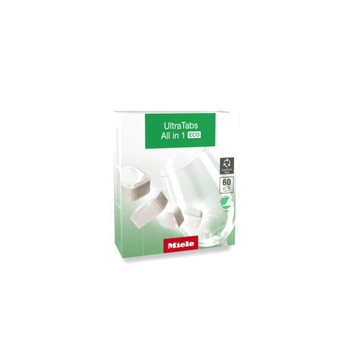Miele UltraTabs All-in-One Dishwasher Detergent Tabs ECO, Compatible with All Dishwashers, 60 Tabs