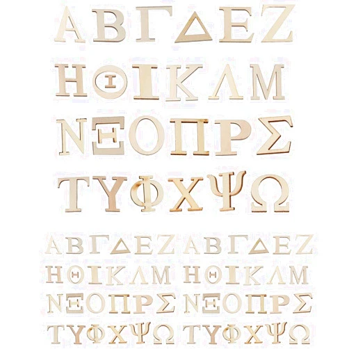 Hobbyhub 96 Pcs Blank Wooden Greek Letters,2 Size Wood Letters for DIY Painting/Home Decorations Making(Mix)