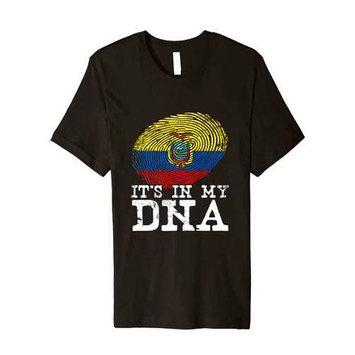 Vintage Patriotic Ecuadorian Clothes Ecuador Gifts It's In My DNA Ecuadorian Hispanic Gifts Cool Ecuador Flag Premium T-Shirt