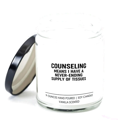 Flairy Land Counselor Vanilla Candle - Never Ending Supply - Counselor Gift Psychologist School Guidance Appreciation Inspirational School Psychologist