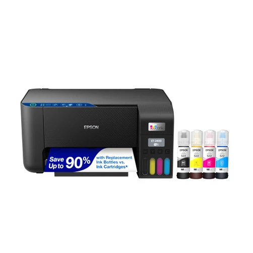 Epson EcoTank ET-2400 Wireless Color All-in-One Cartridge-Free Supertank Printer with Scan and Copy – Easy, Everyday Home Printing, Black
