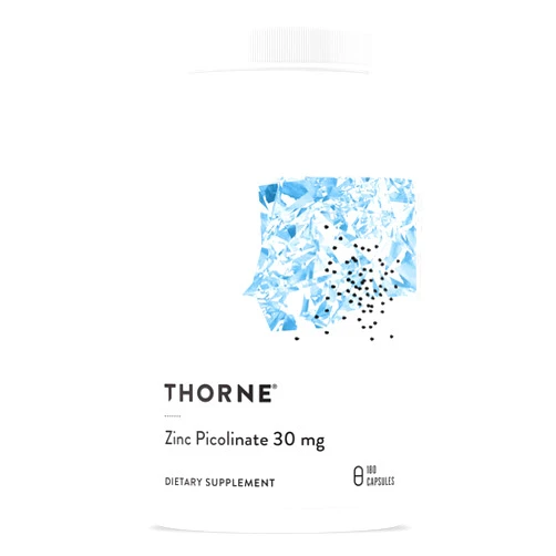 Thorne Zinc Picolinate 30 mg - Well-Absorbed Zinc Supplement for Growth and Immune Function - 180 Capsules