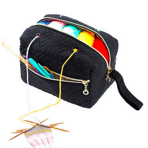 MYBAGZING Small Crochet Bag Organizer - Knitting Bag - Yarn Storage Organizer - Yarn Bag for Crocheting - Yarn Holder for Crochet Accessories, Knitting Needles, Crochet Hooks, Knitting Gifts
