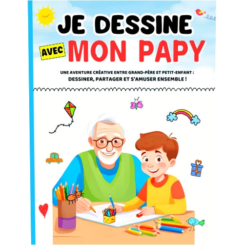Charlie Plume Je dessine avec mon Papy: Une aventure créative entre grand-père et petit-enfant : dessiner, partager, s’amuser ensemble ! Idée de cadeau pour la fête des grands-pères, Noël... (French Edition)