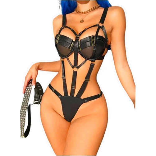 Avidlove Womens Lingerie with Push Up Bra Support Bondaged Underwired Teddy Lingerie One Piece Babydoll