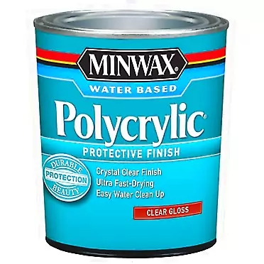 Minwax 65555444 Polycrylic Protective Finish Water Based, quart, Gloss Quart Gloss