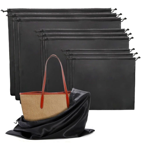 Peohud 9 Pack Dust Bags for Handbags, Purse Dust Cover Bag with Drawstring, Silk Cloth Travel Storage Pouch for Handbags Purse Shoulder Bags Shoes Boots