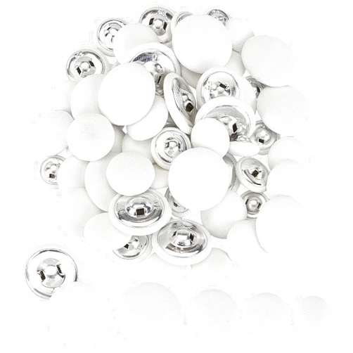 PH PandaHall 64pcs White Fabric Covered Button, 4 Sizes Round Shank Buttons Sewing Button Soft Cloth Buttons for Overcoat Vests Blazer Jacket Dress Blouses DIY Sewing(14mm, 17mm, 19mm, 25mm)
