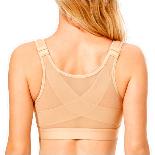 DELIMIRA Women's Front Closure Posture Wireless Back Support Full Coverage Bra
