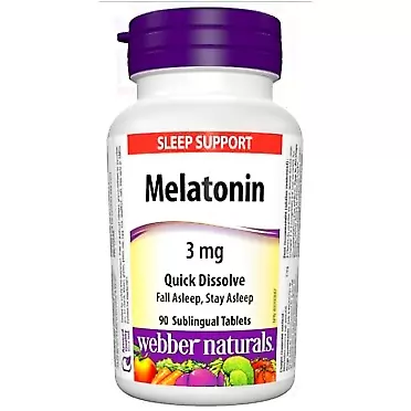 Webber Naturals Melatonin Quick Dissolve, 3 mg, 90 sublingual tabs