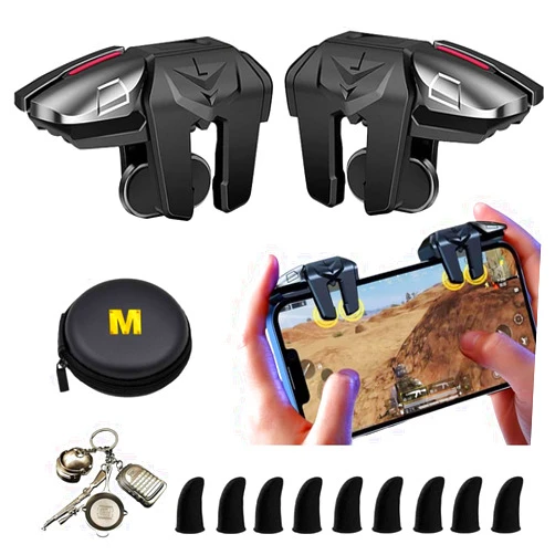 Mikirini 13 in 1 PUBG Mobile Triggers Combo, L2R2 4 Triggers Mobile Phone Controller for PUBG/Fortnite/Call of Duty/Rules of Survival, Aim & Fire Trigger for iPhone & Android Phones