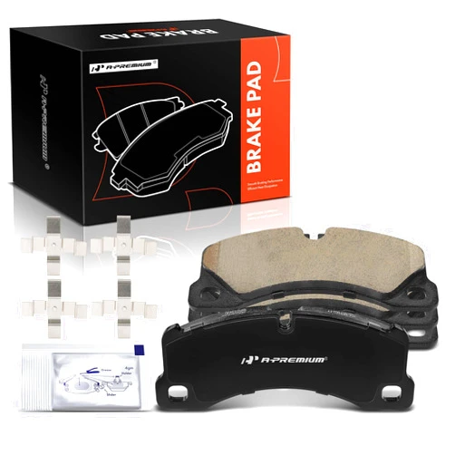 A-Premium Front Ceramic Disc Brake Pads Set Compatible with Porsche Cayenne 2008-2018, Macan 2015-2018, Panamera 2010-2020 & Volkswagen Touareg 2010-2017, 4 Pcs