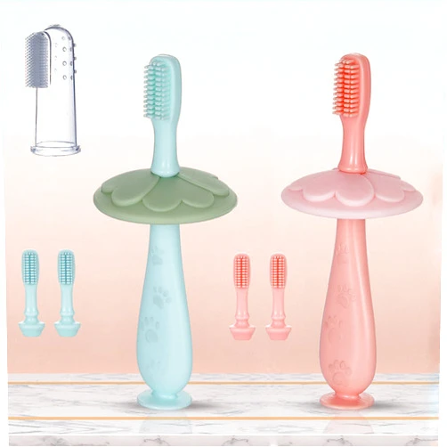 GIAVGIAV Toddler Toothbrush Age 1-2, Baby Toothbrush 6 to 12 Months, Infant Toothbrush with 6 Soft Bristles, Tooth Brush for Baby 0-2 Years, Finger Brush Teeth Training, Toddler Tooth Brush