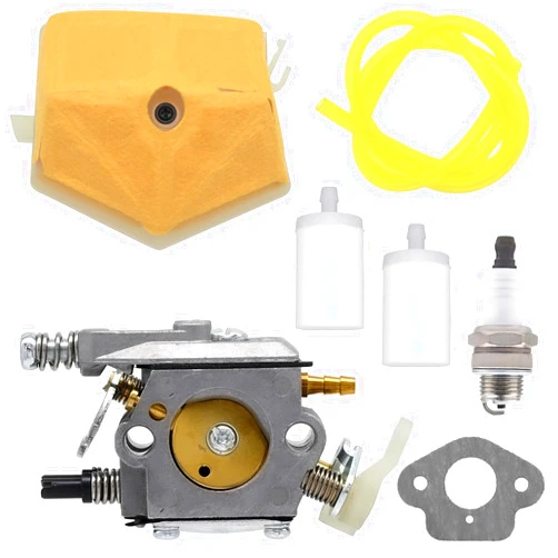 FitBest Carburetor with Air Filter Spark Plug for Husqvarna 50 51 55 Chainsaw Walbro WT-170 Carb Replaces 503281504