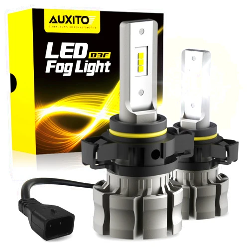 AUXITO 5202 LED Fog Light Bulbs, 6500K Cool White 6000 Lumen Plug And Play, 300% Brighter, 5201 PS19W 12085 PS24W Daytime Running Lights Replacement (Pack of 2)