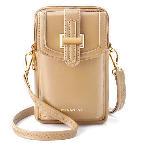 Missnine Small Crossbody Bags for Women Vegan Leather Cell Phone Purses Trendy RFID Wallet Purses with Adjustable Strap