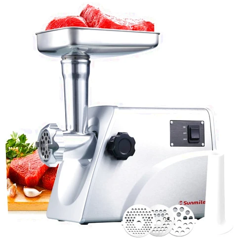Sunmile SM-G33 Electric Meat Grinder - 1HP 800W Max Power - ETL Stainless Steel Meat Grinder Mincer Sausage Stuffer, Stainless Steel Blade and Plates and 1 Sausage Maker